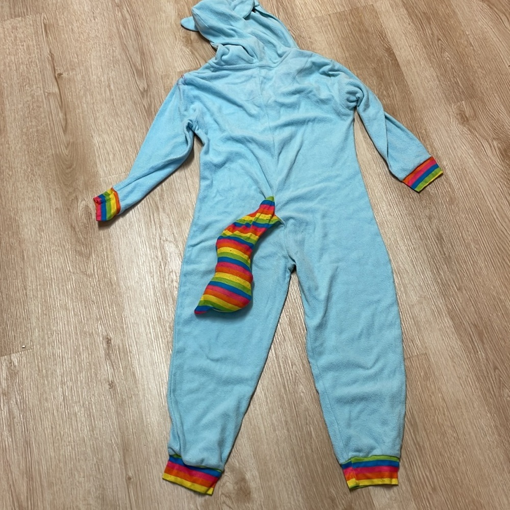 Under Disguise Girl’s sz 8 Blue Fleece One Piece Unicorn Outfit Costume one-size - Picture 6 of 7